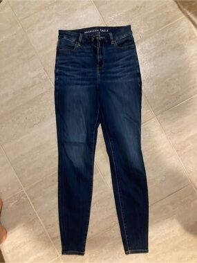 American Eagle Outfitters Dark Indigo High-Rise Skinny Jeans